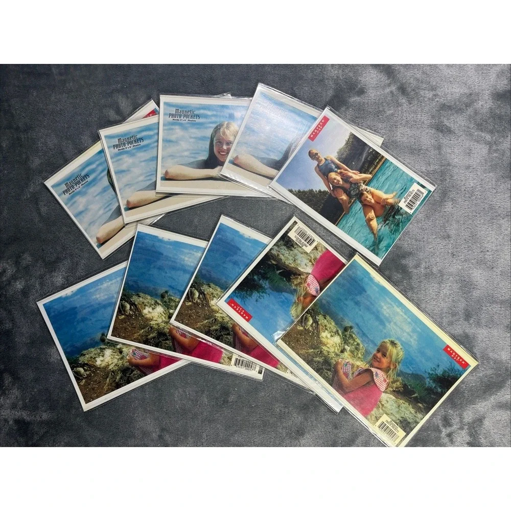 Vintage Magnetic Photo Sleeves Pictures Easy Slide Display Pockets Lot of 10 NEW